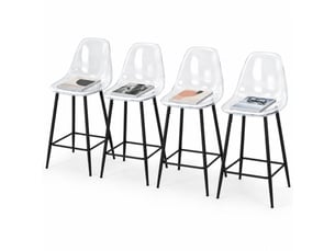 tabouret de bar <strong>STILVORA</strong> - noir hauteur d'assise 65 cm vendu Par 4