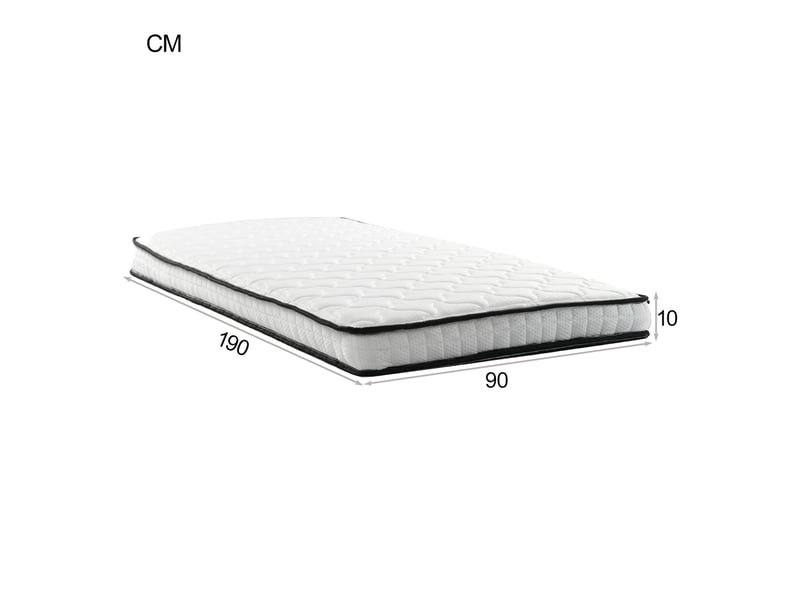 Matelas à ressorts ergonomique h3 avec soutien lombaire pour lit et canapé-lit en tissu et métal blanc 90 × 190 cm - Conforama D