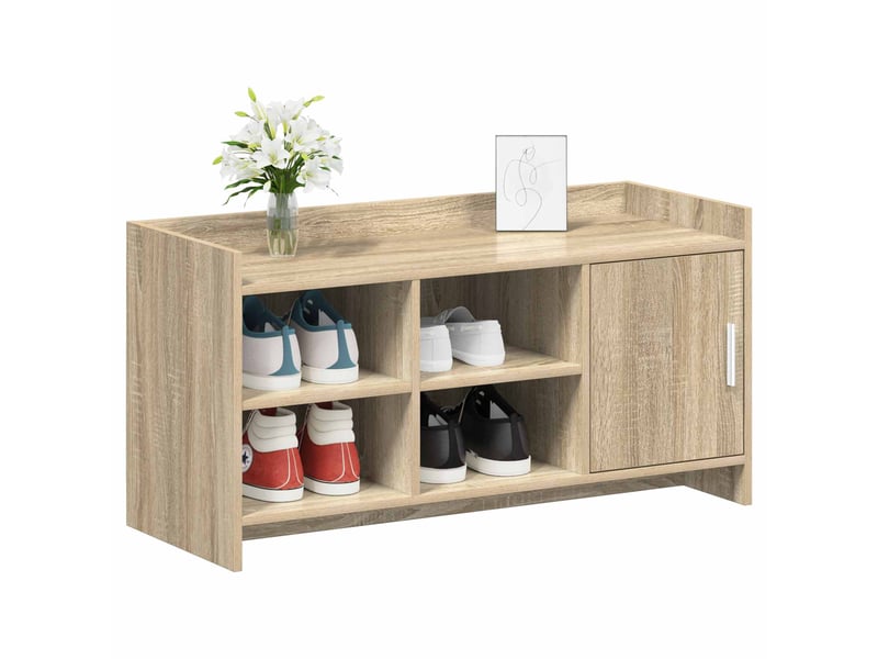  Meuble à chaussure, cabinet à chaussures avec porte chêne sonoma 100x39,5x51 cm  - Conforama C