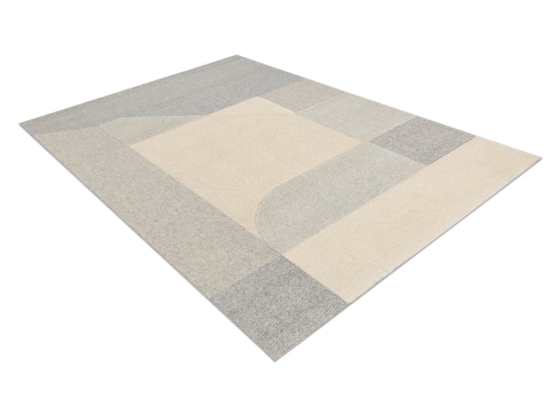  Moquette en laine flux 461.12.ae120 osta - géométrique, structurelle, loft crème   gris 160x230 cm  - Conforama C