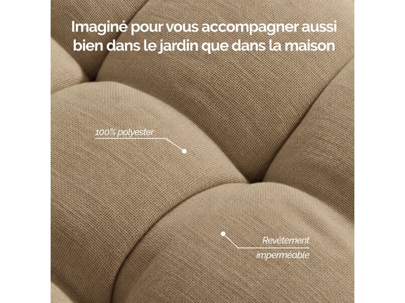  Coussin de sol capitonné - beige  - Conforama C