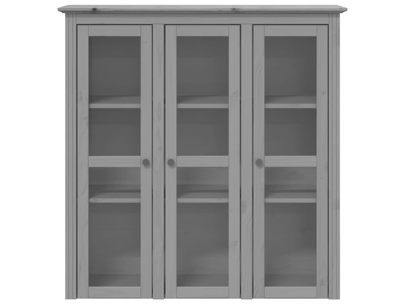  Buffet - armoire avec portes vitrées bodo gris bois de pin massif  - Conforama C