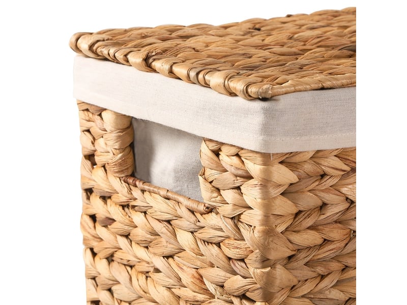 Panier à linge étroit avec couvercle en jacinthe d'eau l21 cm - maya  - Conforama E