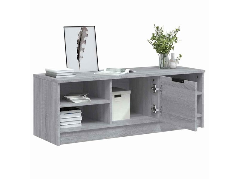  Meuble tv - banc tv - meuble de rangement sonoma gris 102x35,5x36,5 cm bois d'ingénierie  - Conforama E