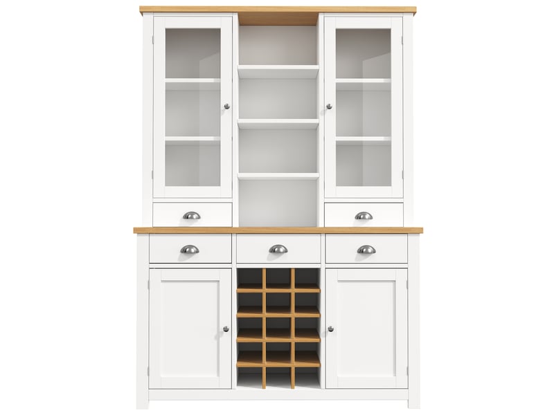  Meuble de cuisine muvano, armoire de cuisine avec porte vitrée, blanc, 120 × 40 × 185 cm  - Conforama A