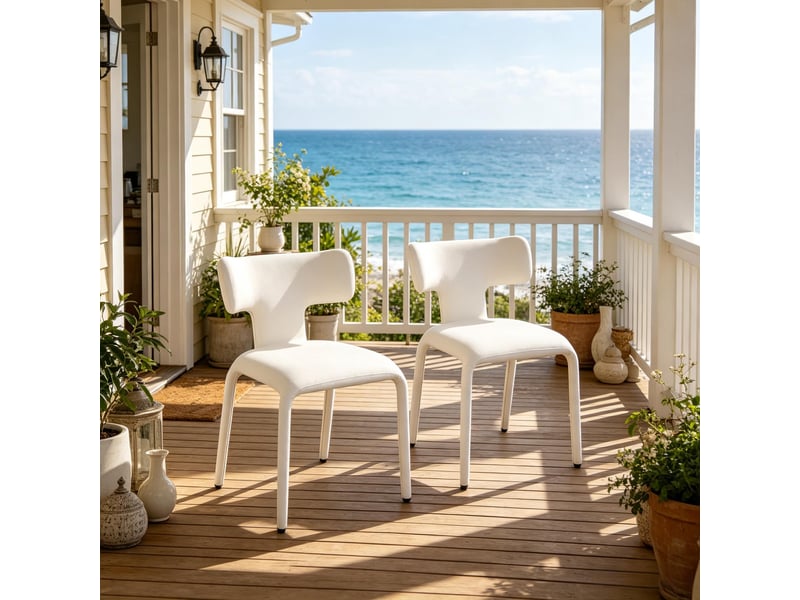 Chaises élégance lot de 2, dossier courbé, bureau, salon, cuisine et sièges inclinables modernes - Conforama E