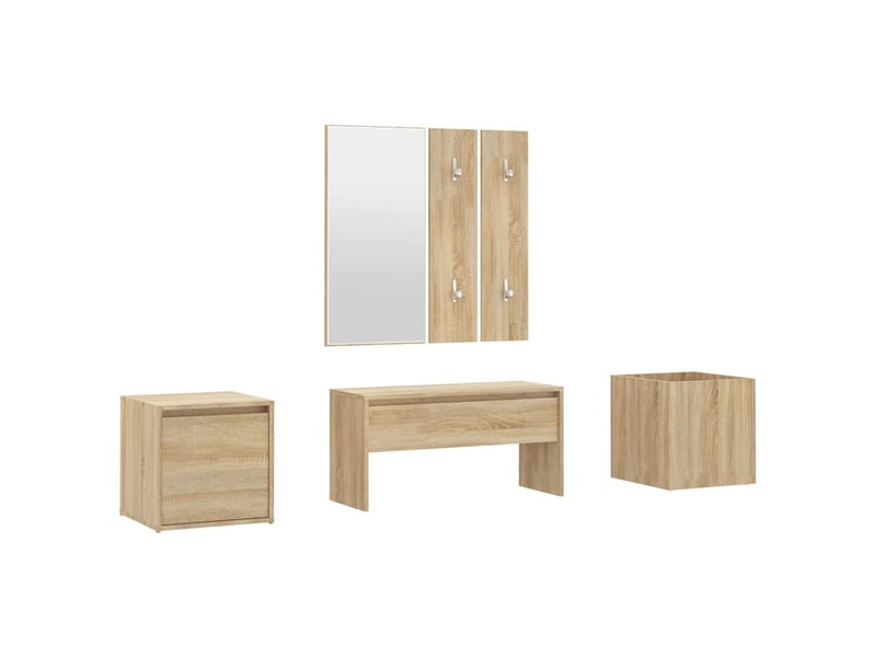  Ensemble de meubles de couloir chêne sonoma bois d'ingénierie shl75523  - Conforama A