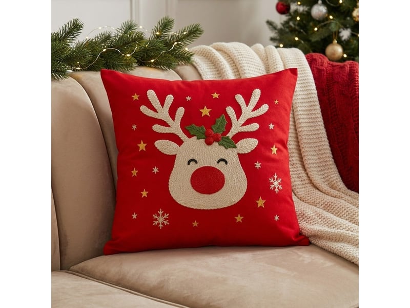  Housse de coussin de noël en polyester plüsch  - Conforama B