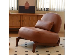 Fauteuil fixe <strong></strong> Tissu / Simili marron