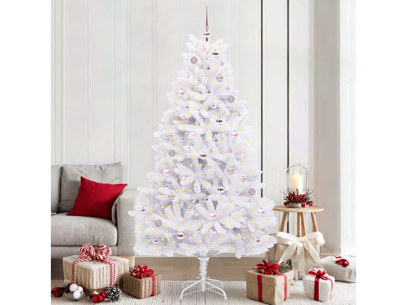  Sapin de noël - arbre de noël artificiel à branches articulées blanc 210 cm  - Conforama B