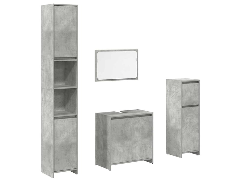 Ensemble de meubles de salle de bain 4 pcs gris béton cf63865 - Conforama A