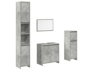 Ensemble de meubles de salle de bain 4 pcs gris béton cf63865