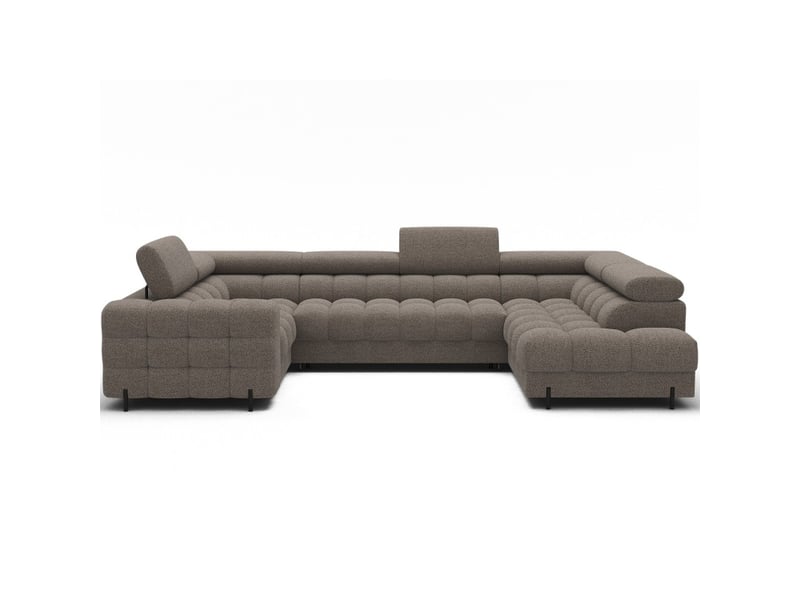  Canapé panoramique convertible factory 3 places marron – angle droit avec coffre  - Conforama A