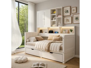 Lit simple 90x200 cm <strong></strong> <strong></strong> coloris blanc