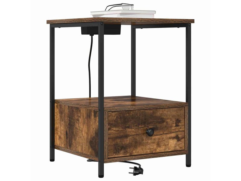  Table de chevet - cabinet de chevet - table de nuit 2 pc chêne fumé 42 x 41 x 56 cm  - Conforama B