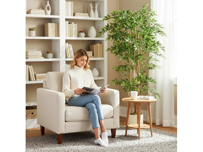  Arbre artificiel banyan avec tronc en bois et pot 75 x 75 x 180 cm evryae  - Conforama C