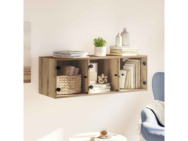  Meuble mural, meuble de rangement salon 102 x 37 x 35 cm bois d'ingénierie chêne artisanal  - Conforama D