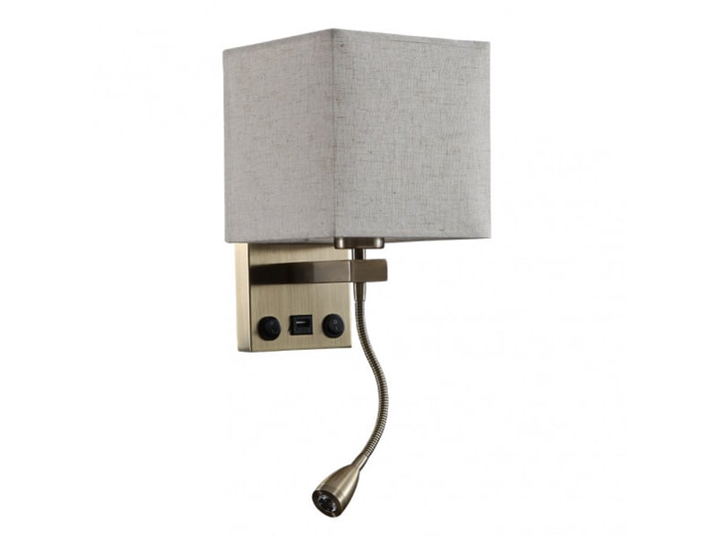  Applique murale fabrilamp stephen cuir beige 1 x e27 38x17x20 cm 174661114 - Conforama A