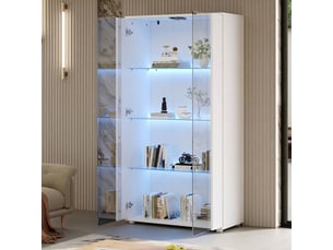 Vitrine coloris blanc 4 étagère(s) <strong></strong> <strong></strong> - 80 cmx150.5 cm