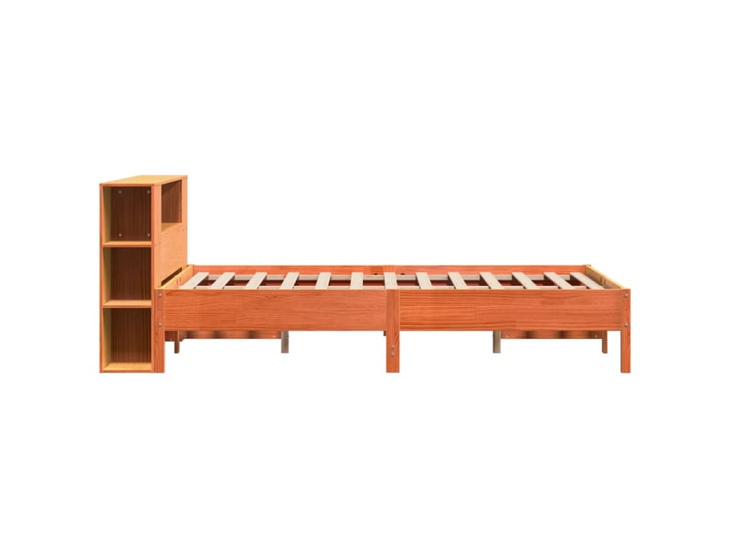  Lit adulte, lit double, lit bibliothèque sans matelas marron 140x200cm pin massif cf18001  - Conforama E
