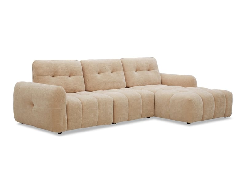 Canapé d'angle en velours tissé beige avec dossier réglable adonis - angle droit KF8618-2M-BEI - Conforama A