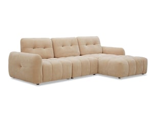 Canapé d'angle droit fixe DECO IN PARIS KF8618-2M-BEI 4 places Velours beige