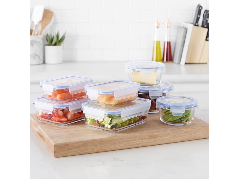  Lot de 7 récipients en silicone avec clips de fermeture – conservation alimentaire, bleu  - Conforama C
