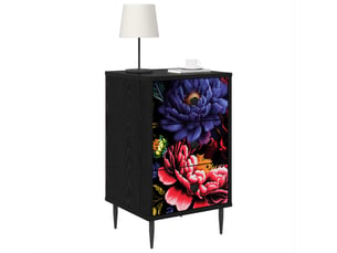 Table de chevet - cabinet de chevet - table de nuit kiel chêne noir 36 x 33 x 61 cm