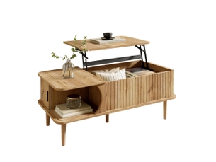 Table basse rectangulaire coloris naturel <strong></strong> <strong></strong> - 48 cmx100 cm