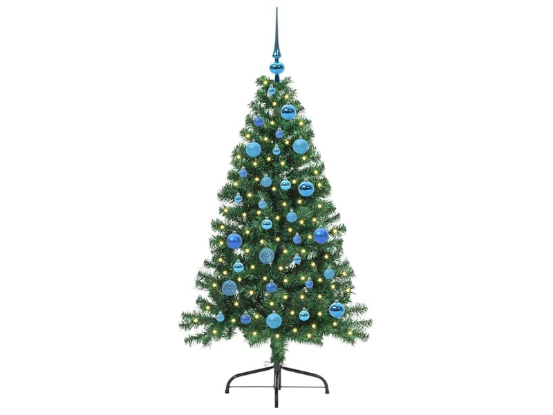  Sapin de noël artificiel, arbre de noël pré-éclairé vert 150 cm pvc shl3399  - Conforama C