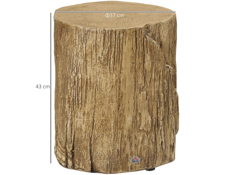  Table basse fixe en béton effet souche avec 4 pieds réglables, surface vernie pour salon et chambre, 37 × 37 × 43 cm  - Conforama E