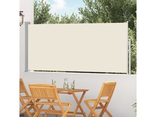 Auvent latéral rétractable, store latéral 117x314 cm blanc cassé