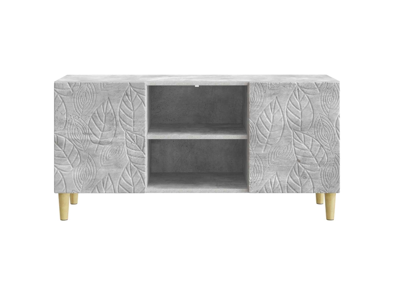  Meuble tv - banc tv - meuble de rangement 102 x 34,5 x 50 cm gris béton bois d'ingénierie  - Conforama E