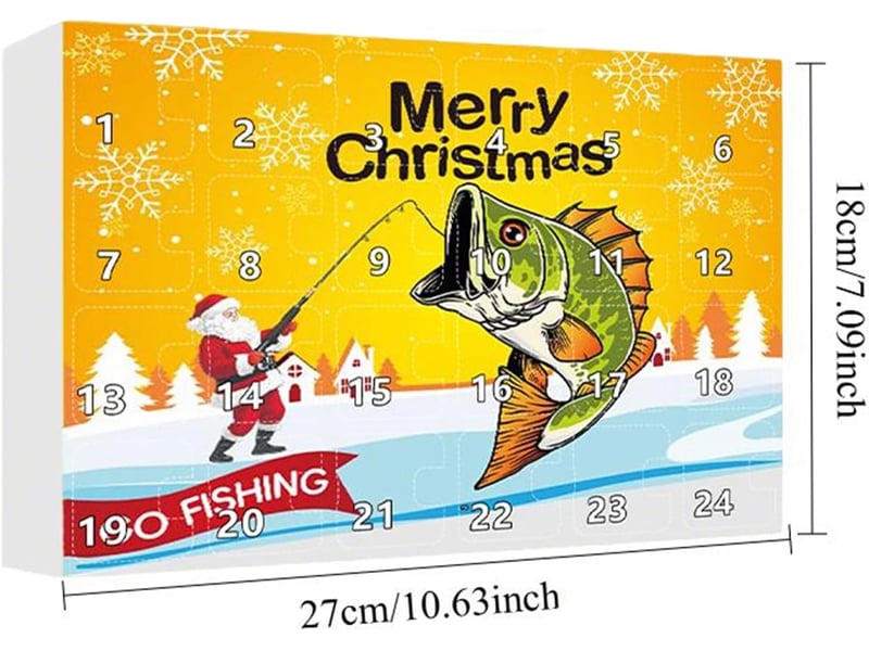  Calendrier de l’avent pêche 2026, 24 jours de leurres, kit de pêche pour eau douce et salée, cadeau de noël homme  - Conforama E