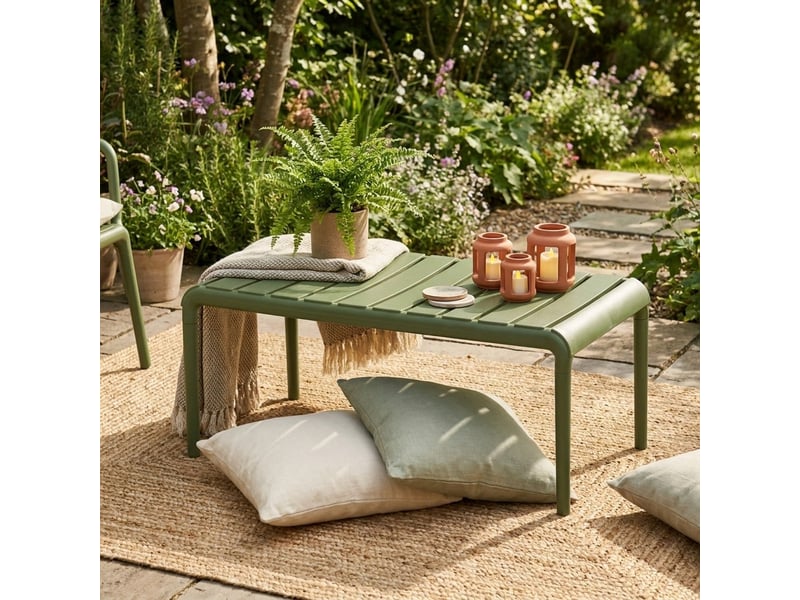  Table basse de salon et jardin en polypropylène arnad - vert foncé  - Conforama B