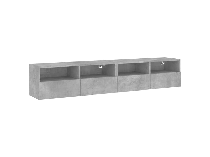  Meubles tv - banc tv - meuble de rangement muraux 2 pcs gris béton 80x30x30cm bois d'ingénierie  - Conforama A