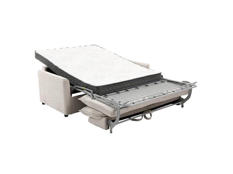 Canapé convertible 3pl système rapido tissu doux beige – ellis - Conforama C