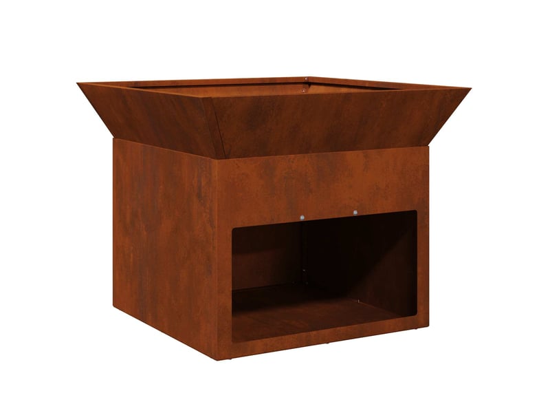  Brasero exterieur, foyer de cheminée rouillé 50x50x40 cm acier patiné  - Conforama E