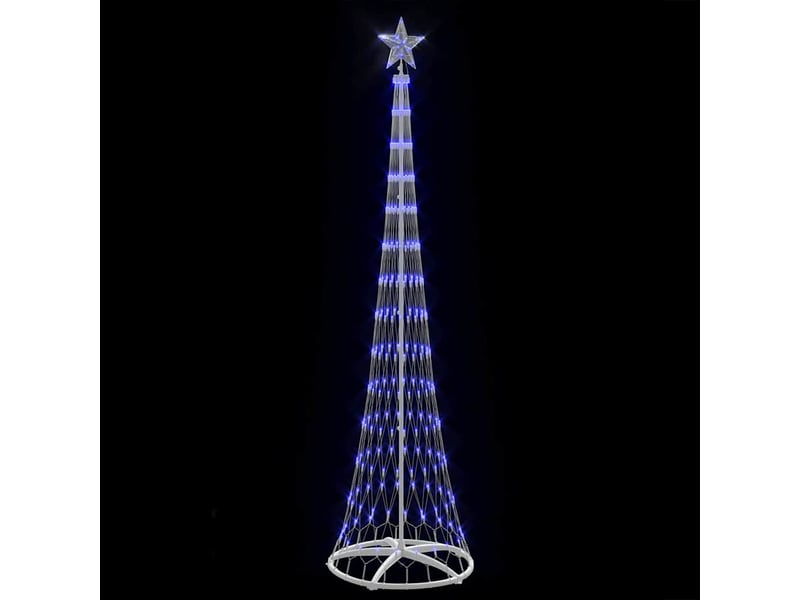  Arbre de noël, sapin de noël led bleu 250 cm métal  - Conforama D