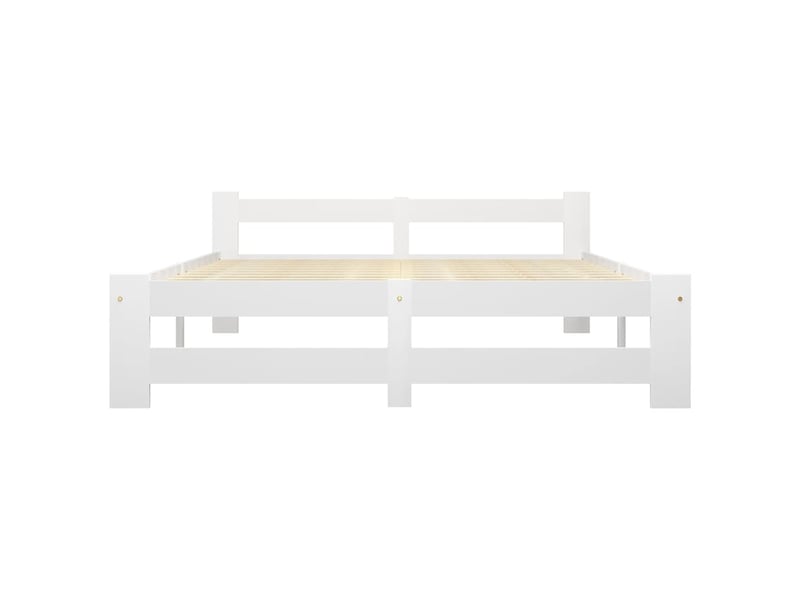  Lit double- lit adulte -  cadre de lit sans matelas blanc bois de pin massif 160x200 cm  - Conforama B