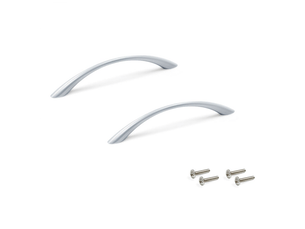 Jeu de 2 poignées pour meubles - boutons de tiroir avec vis - l165mm, distance entre axes 128mm - zamak - aluminium peint - pour commode et armoire