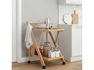 Desserte de cuisine, chariot de rangement avec roues marron clair 65x40,5x76,5 cm