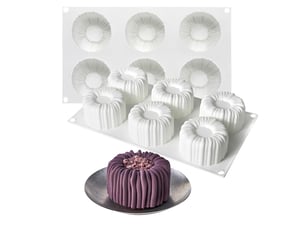 Set de moules à gâteau en silicone 3d fraise et framboise - moules à dessert flexibles pour mousse, brownies, gelée, glaces et sucreries (blanc)