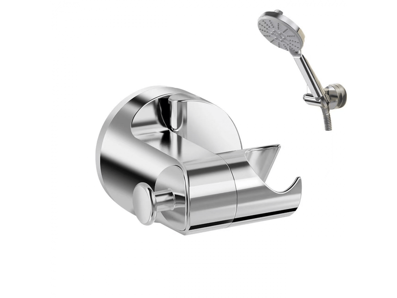 Support de pommeau de douche à ventouse, fixation sans perçage, étagère de douche, accessoire de salle de bain, argent - Conforama A
