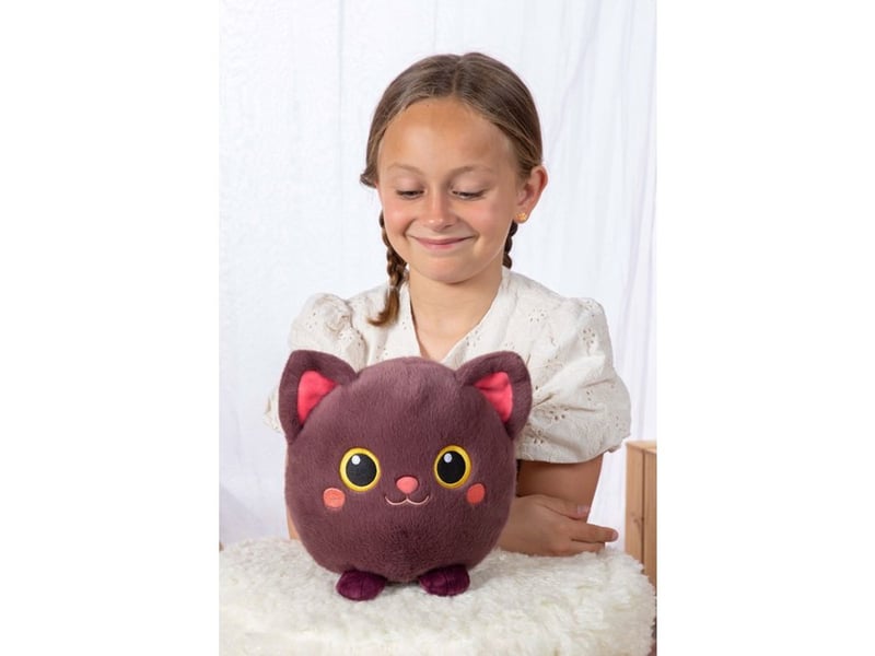  Peluche moko maru kitty 20 cm ronde style kawaii prune 72019 - Conforama C
