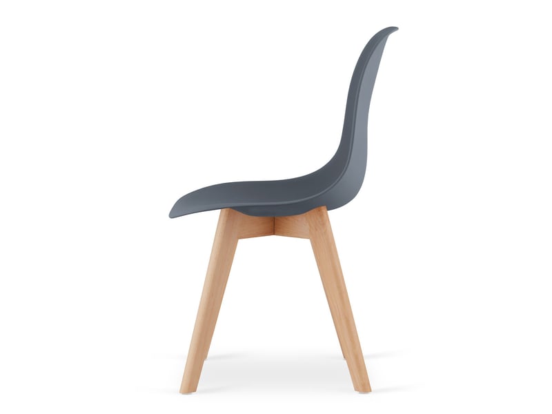  Chaise kito en polypropylène anthracite et bois de hêtre  - Conforama D