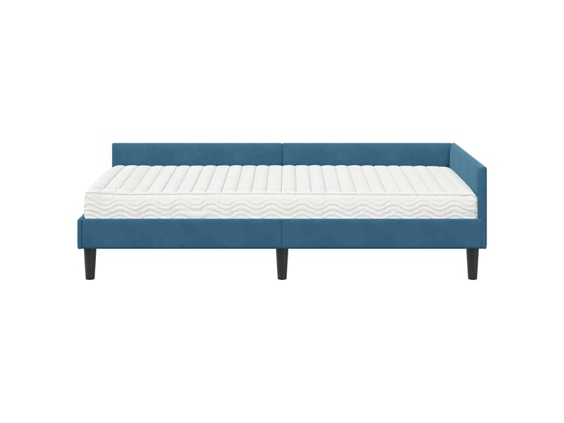 Lit adulte, lit simple, cadre de lit d'angle avec matelas autre 2 pièces bleu velours cf6730  - Conforama E