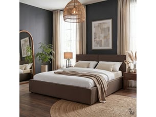 Lit 2 places 160x200 cm IDIMEX coloris marron