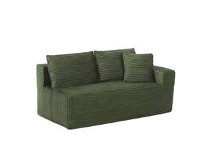 Canapé d'angle gauche fixe <strong>OKMYHOME</strong> <strong></strong> 4 places Tissu vert