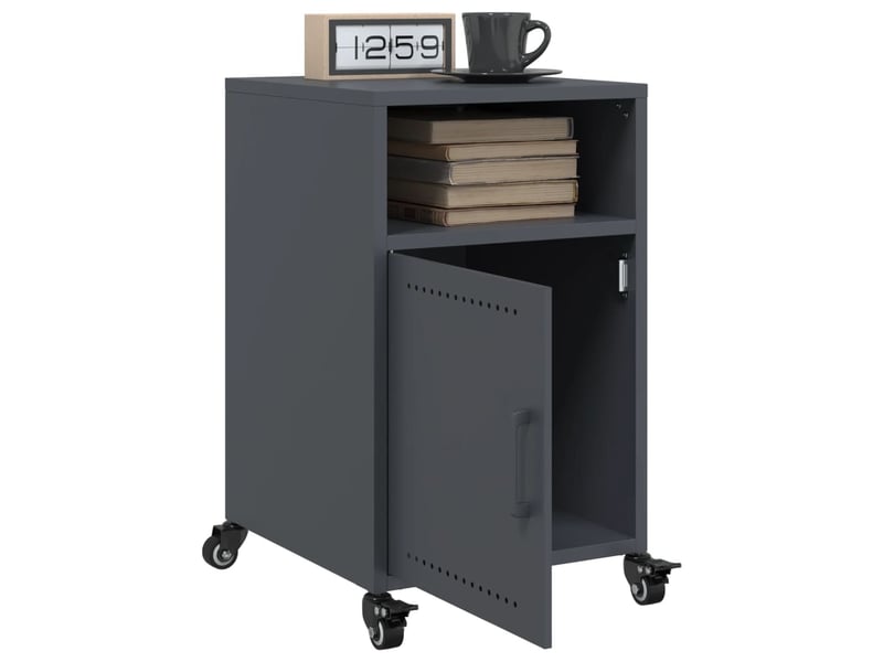  Lot de 2 tables de chevet - cabinet de chevet - table de nuit anthracite 36x39x59 cm acier  - Conforama C